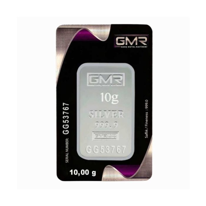 شمش نقره 10گرمی ۹۹۹/۹ برند GMR
