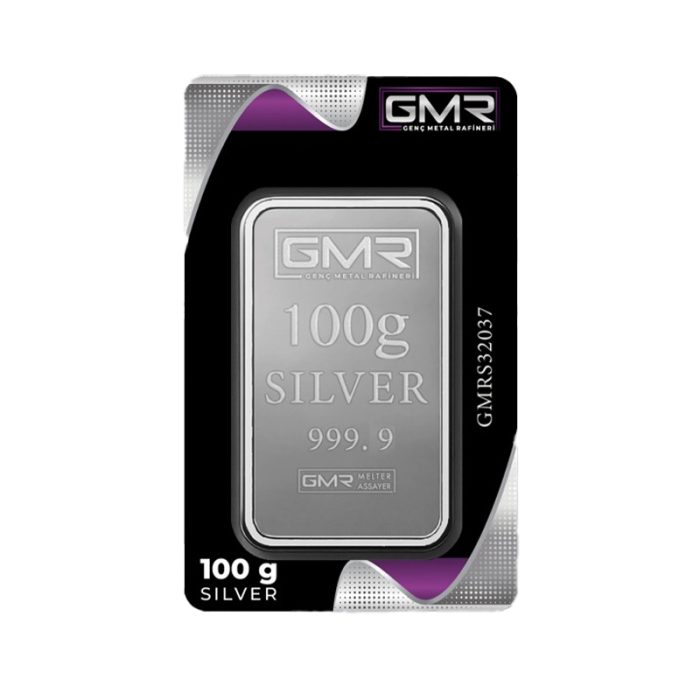 شمش نقره 100گرمی ۹۹۹/۹ برند GMR