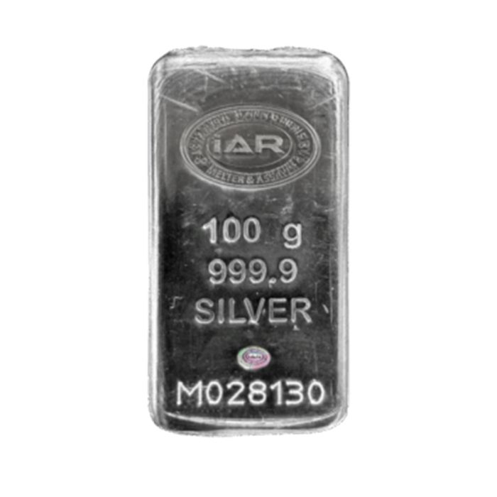 شمش نقره 100گرمی ۹۹۹/۹ IAR