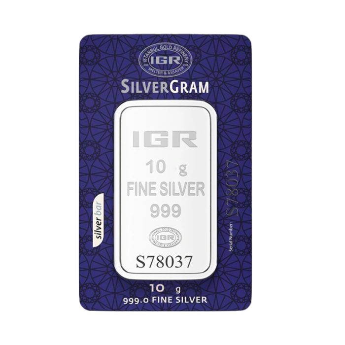 شمش نقره 10گرمی ۹۹۹/۹ IGR