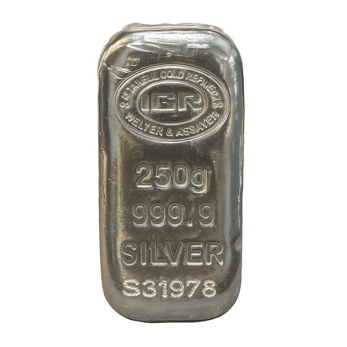 شمش نقره 250گرمی ۹۹۹/۹ IGR