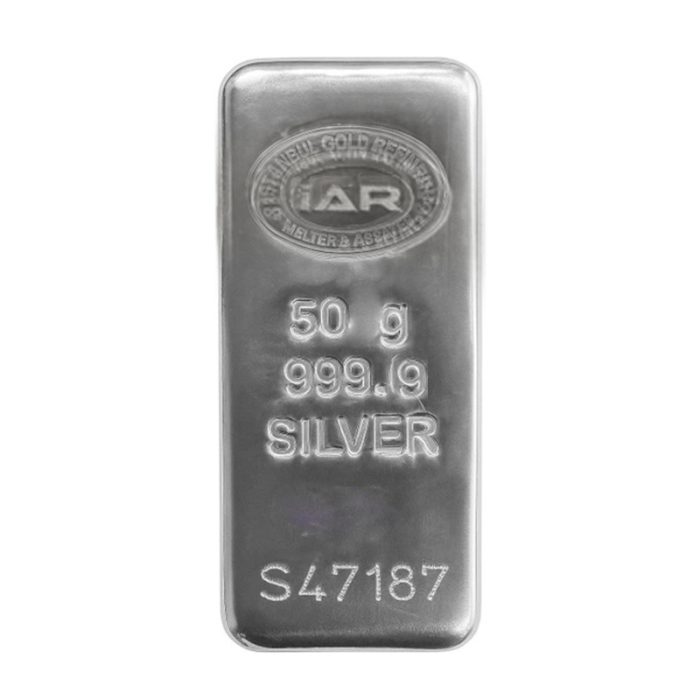 شمش نقره 50گرمی ۹۹۹/۹ IAR