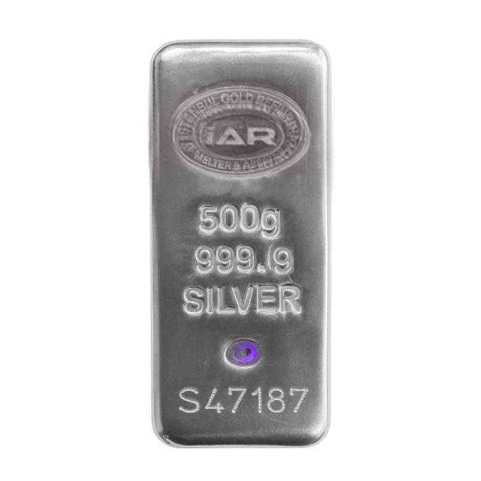 شمش نقره 500گرمی ۹۹۹/۹ IAR