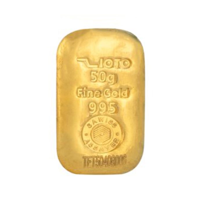 شمش طلا 50گرمی عیار ۹۹۵