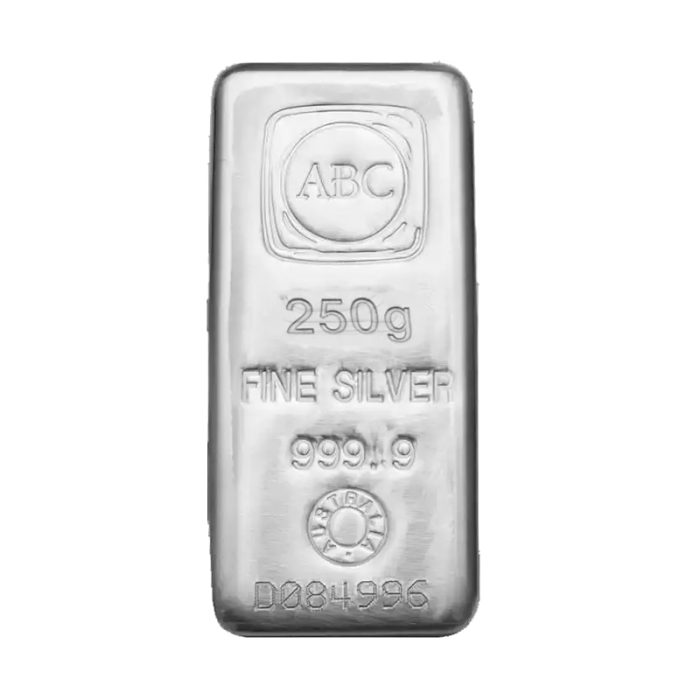 شمش نقره ۲۵۰ گرمی ۹۹۹/۹ اماراتی