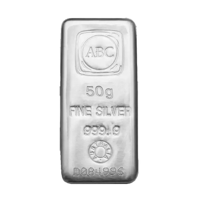 شمش نقره ۵۰ گرمی ۹۹۹/۹ اماراتی