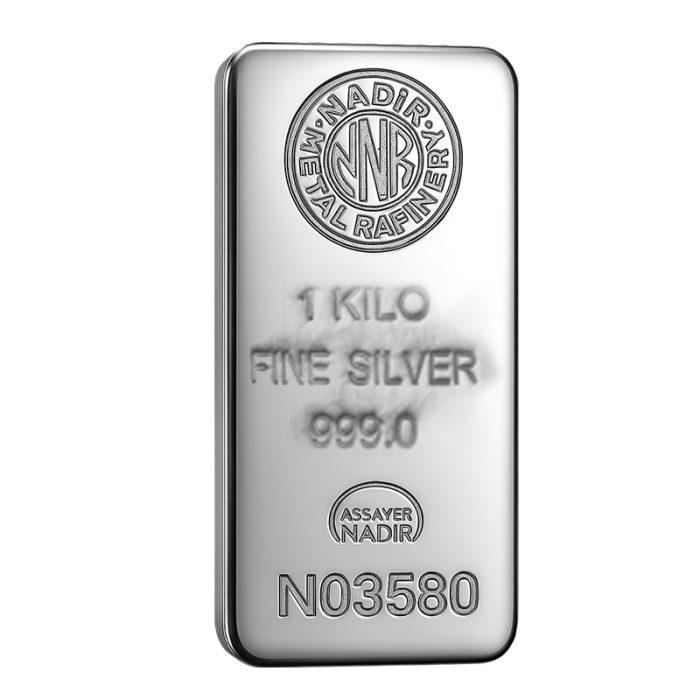 شمش نقره یک کیلوگرمی ۹۹۹ نادیر