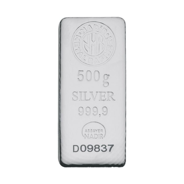 شمش نقره 500گرمی ۹۹۹/۹ نادیر